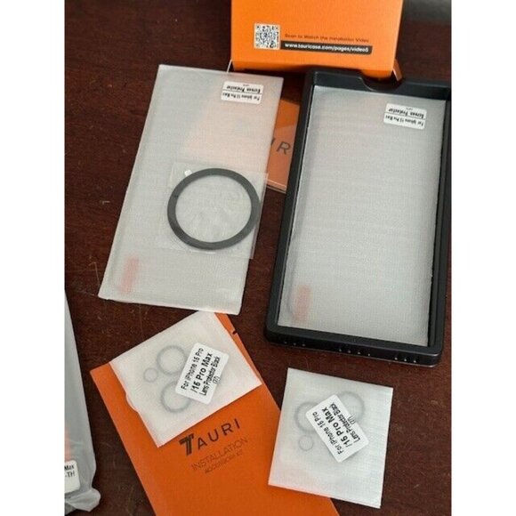 iPhone 15 Pro Max Case TAURI Gray Clear Tempered Glass Protector Camera Cover - Picture 5 of 8